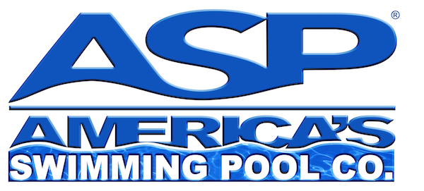 In dark blue text the words ASP and below it America's Swimming Pool Co.